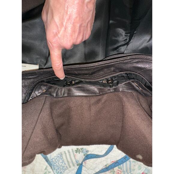 VIKTOR & ROLF CHOCOLATE BROWN COAT W/ REMOVABLE LEATHER COLLAR TAYLOR SWIFT - Picture 6 of 11